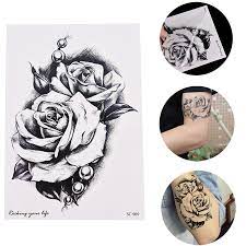 1 sheet women rose flower decal tattoo