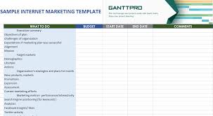 Sample Internet Marketing Plan Free Download Excel Template
