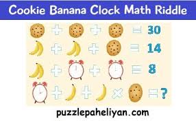 Please feel free to submit your best riddles. Cookie Banana Clock Math Riddle Puzzle Paheliyan