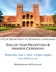 End of the year awards: Eoy Reception And Awards Flyer Germanic Germanic Languages Ucla