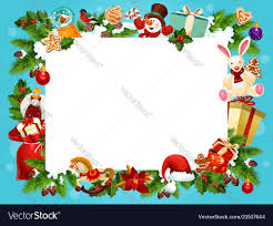 Christmas Holiday Frame For Greeting Card Design Vector Image