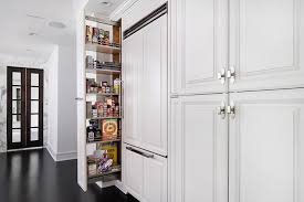 Pull Out Pantry Cabinets Transitional