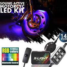 X Light Blue Tooth 14 Pod 84 Led Universal Motorcycle Accent Neon Underglow Light Kit Smart Phone Control Led Underglow Kit Neoncontroller Control Aliexpress