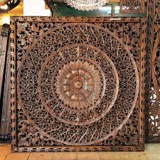 large hand carved wall art panel from