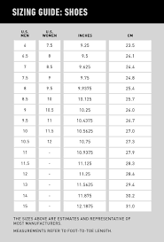 Converse Unisex Size Chart