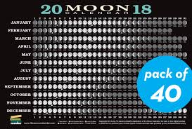 2018 Moon Calendar Card 40 Pack