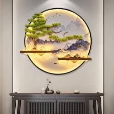 New Chinese Style Greeting Pine Wall