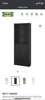 Ikea Billy Glass Bookcase Black Brown