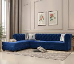 shape left aligned corner sofa velvet
