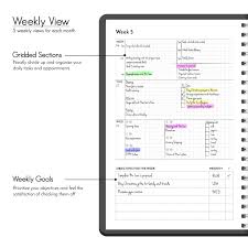 Weekly Planner Gridded Undated Daily Task Checklist To Do