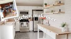 DIY SMALL KITCHEN MAKEOVER! Cabinet Painting, Floor Painting, On A ...
