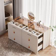 Chanor Glass Champagne Dresser 6 Drawer