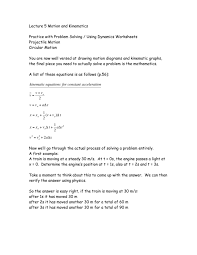 Kinematics Practice With Problem Solving