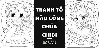 Tranh Tô Màu Công Chúa Chibi Dễ Thương ❤️ Đáng Yêu