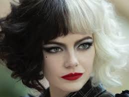 black and white hair and bold makeup