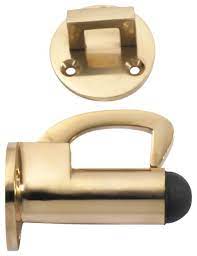 wall mount hook door stop polished brass