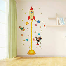 Kids Planets Space Rocket Height Chart Measure Home Wall