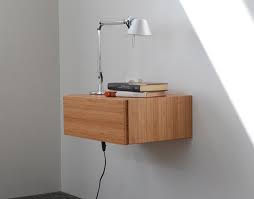 Floating Bedside Table In Solid Bamboo