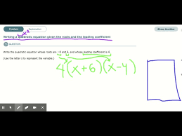 Aleks Writing A Quadratic Equation
