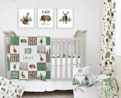 Woodland Crib Bedding Set For Boy