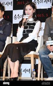 South Korean actress Kang Han-na speaks during a press conference for her  new movie 