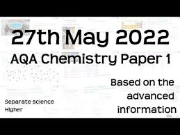 Aqa Chemistry Paper 1 Revision 27th