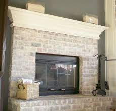 whitewash a dated brick fireplace