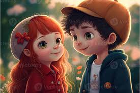 cute boy cartoon romance love