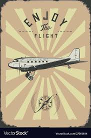 Vintage Passenger Plane Wall Art Rpint