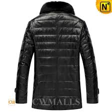 Fur Trim Leather Jacket With Down Filled Cw846070