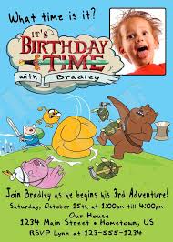 Personalized Adventure Time Birthday Party Invitations Finns