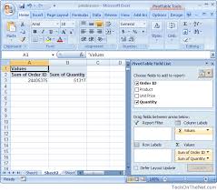 ms excel 2007 how to create a pivot table