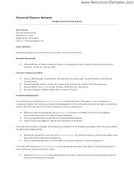 Certified Financial Planner Resume Financial Advisor Resume Examples