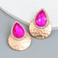 water drop design whole earrings rose