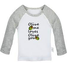 olive you funny tshirt newborn baby