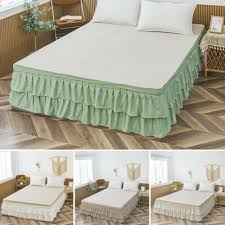 solid color ruffles wrap around bed
