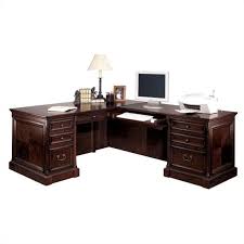 The executive desk is the king of the home office world. Martin Furniture Mount View Executive Rhf L Shaped Desk In Cherry Cobblestone Mv664r Pkg