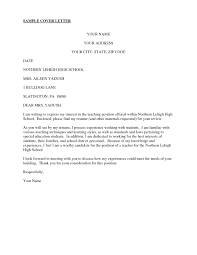 Letters Of Interest For Teaching Positions Cover Letter