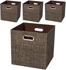Maintenance tool cart with drawers and bins. Amazon Com Storage Bins Cube Containers Boxes Thick And Heavy Duty Fabric Drawers 11 11 Inch Set Of 4 Brown Home Kitchen