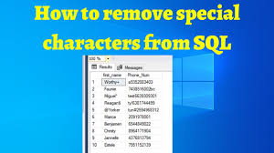 remove special characters from sql