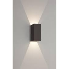 oslo 160 2 light led wall light ip65 black
