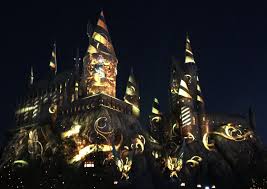 Harry Potter World Nighttime Lights At Hogwarts Castle