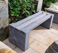 Natural Stone Garden Bench In Modern