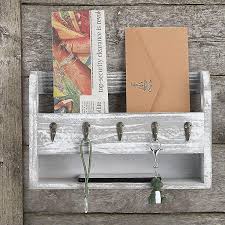 Wooden Wall Mounted Mail Holder Rustic