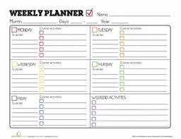 Cute Weekly Homework Planner Template Lamasa