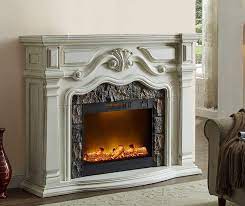 White Electric Fireplace Electric