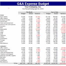 General And Administrative Expense Budget Template Is A Form Of