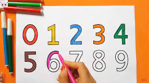 Dạy bé học đếm số, dạy bé tô màu chữ số từ 0 đến 9 - YouTube