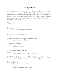 College Book Report Template Book Report Outline Following The