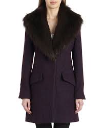 Holly Boucle Coat W Faux Fur Collar